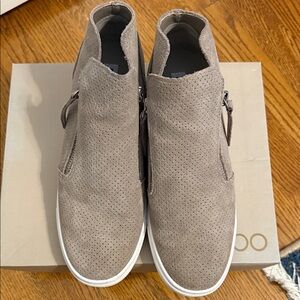 Steve Madden Taupe Perforated High-Top Sneakers